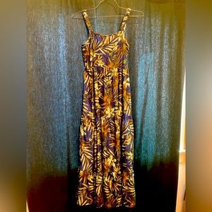 Tropical ocean blue maxi dress